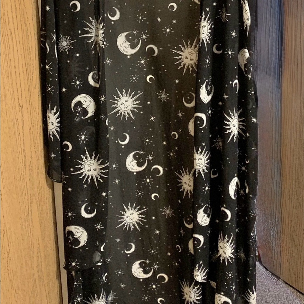 Killstar Black Moon & Sun Print Kimono Robe